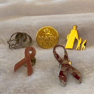 Lot of 5 Lapel Pins Mary Kay Avon Breast Cancer